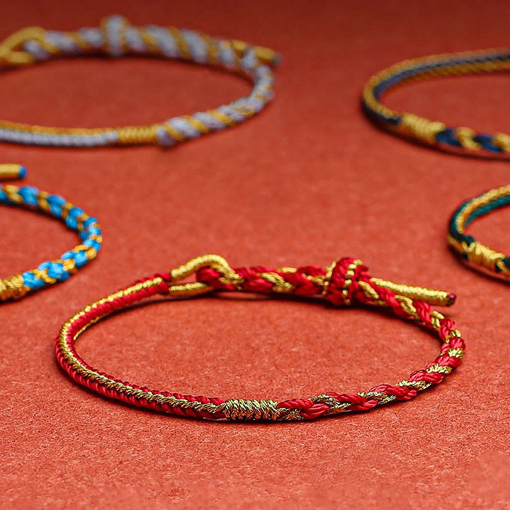 Pulsera de cuerda trenzada de protección de dragón, conejo, gallo, rata, caballo, dragón chino hecho a mano con Buddha Stones