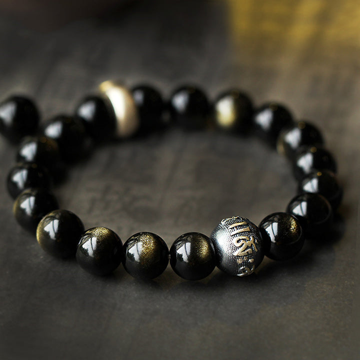 Pulsera de purificación de obsidiana de Buda natal del zodiaco chino de Buddha Stones