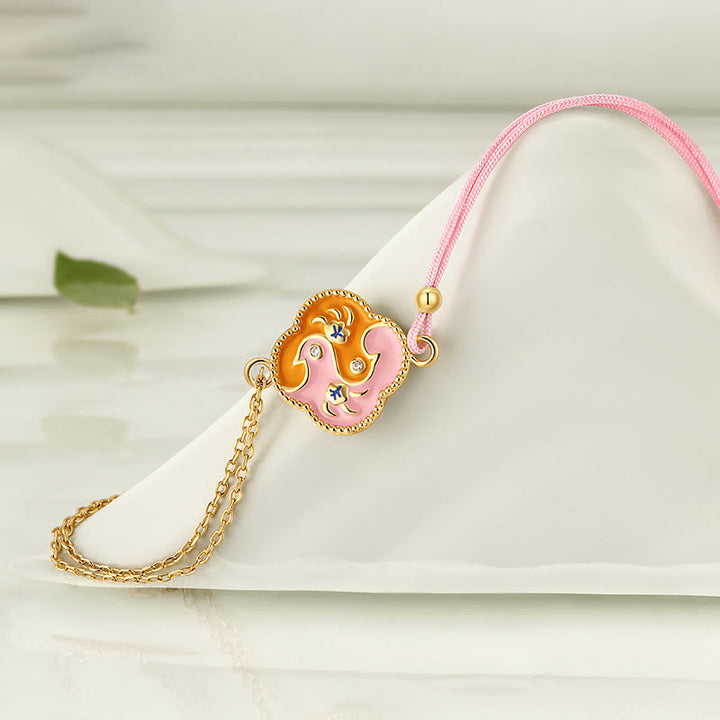 Juego de pendientes y pulsera con colgante de collar curativo con dos pájaros de cobre chapado en oro de 18 quilates con Buddha Stones