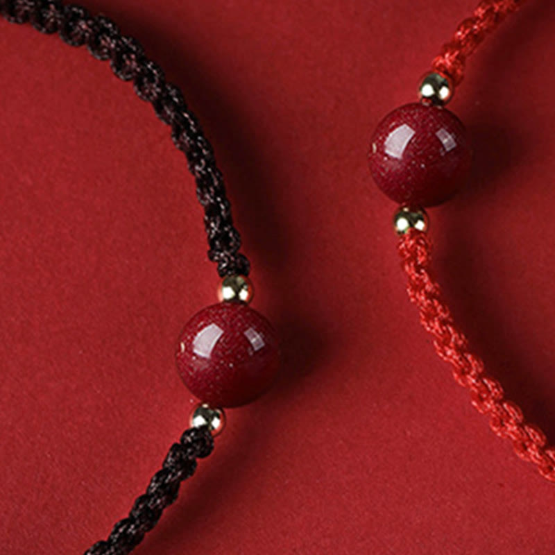 Pulsera de hilo rojo con cuentas de cinabrio de la suerte, Buddha Stones