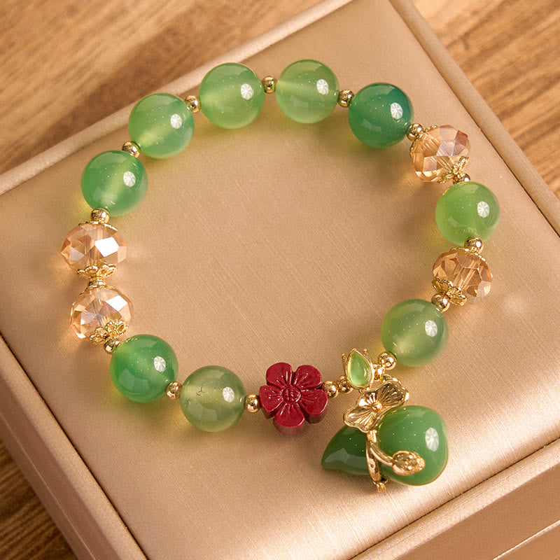 Pulsera de confianza con cuentas de flor de cinabrio de calabaza de ágata roja Natural con Buddha Stones