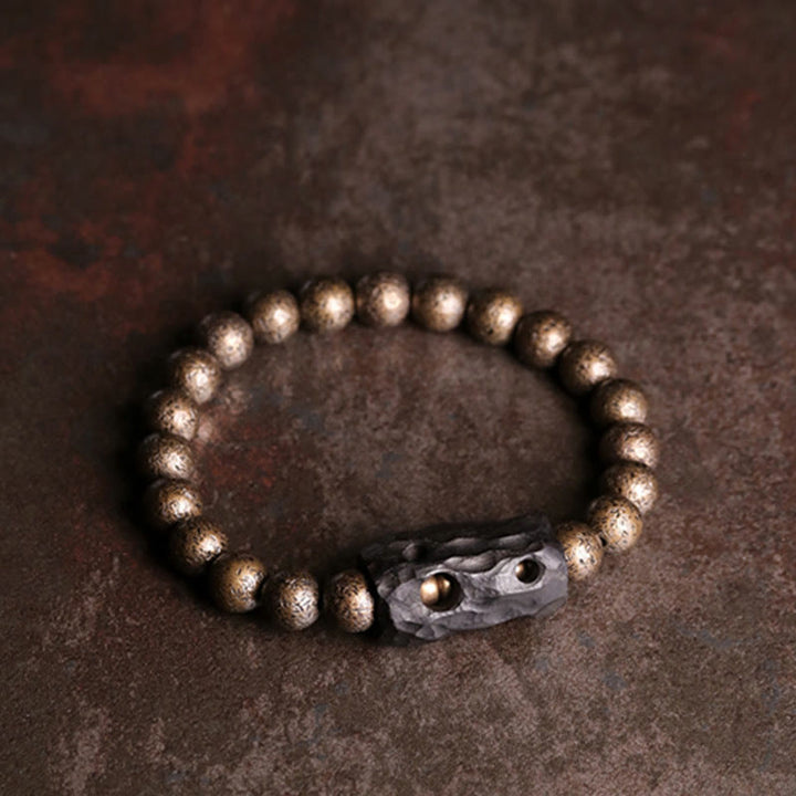 Pulsera con cuentas de equilibrio de paz, cobre, madera de ébano del Tíbet, Buddha Stones