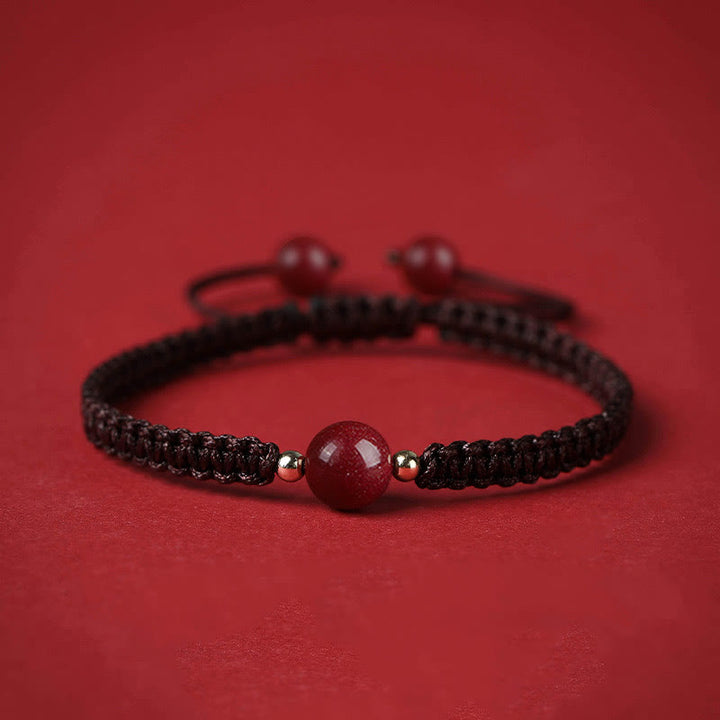Pulsera de hilo rojo con cuentas de cinabrio de la suerte, Buddha Stones