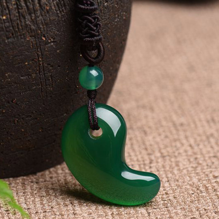 Collar Ágata Roja Ágata Verde Patrón Luna Confianza Calma - image 8