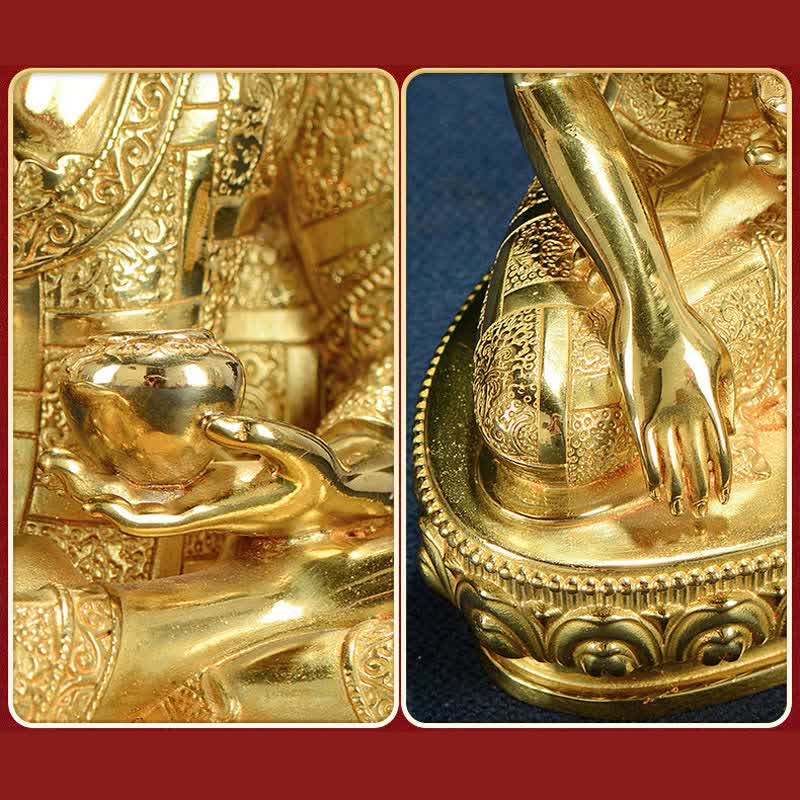 Figura de Buda Shakyamuni, estatua de cobre de iluminación, decoración para el hogar