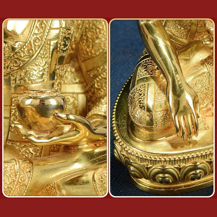 Figura de Buda Shakyamuni, estatua de cobre de iluminación, decoración para el hogar