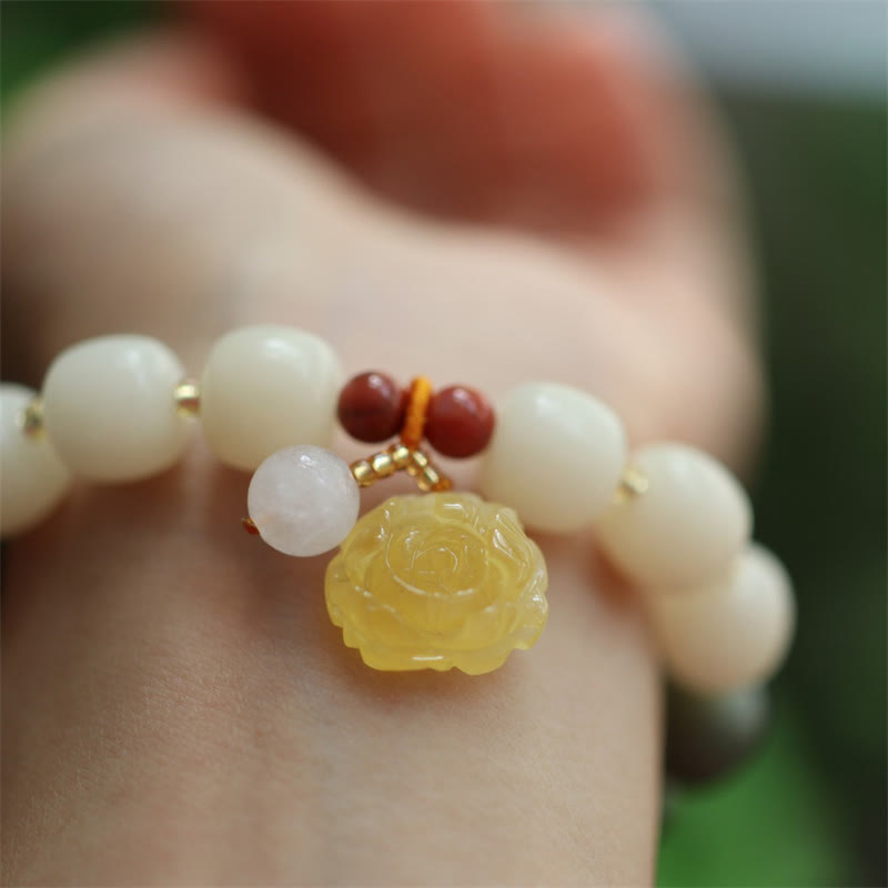 Pulsera de la paz del loto del ámbar de la semilla de Bodhi del gradiente de las Buddha Stones