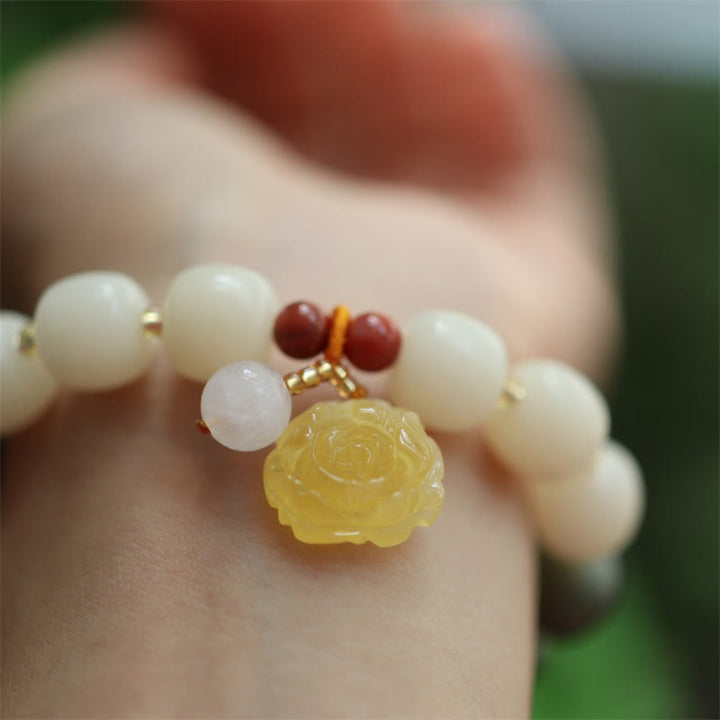 Pulsera de la paz del loto del ámbar de la semilla de Bodhi del gradiente de las Buddha Stones