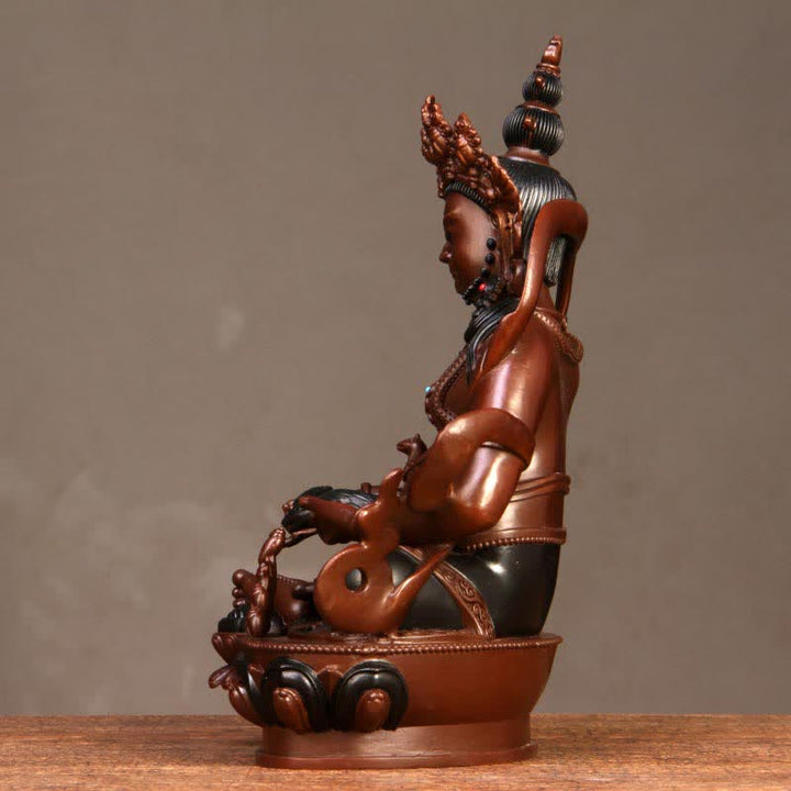 Estatuilla amarilla de Jambhala Bodhisattva, estatua de cobre de compasión, decoración para el hogar y la Oficina