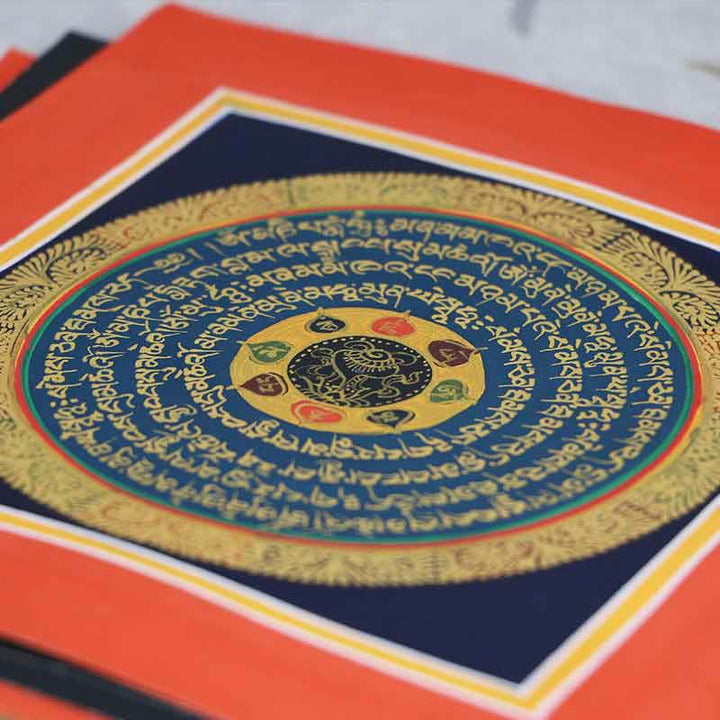 Caja ciega tibetana hecha a mano con pintura Thangka, bendición espiritual, patrón de Color aleatorio