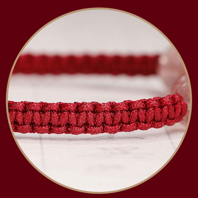 Pulsera tobillera con Buddha Stones, cristal de cuarzo, fresa Natural, amor, hilo rojo