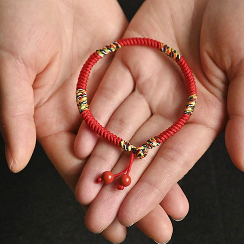 Pulsera de la suerte con protección de cuerda y nudo King Kong de cinco colores