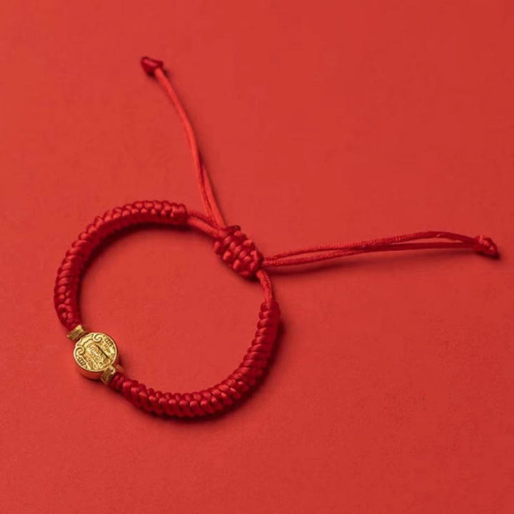 Pulsera trenzada de cuerda de protección con nudo de reencarnación hecha a mano dioses de la riqueza de cinco direcciones con piedras de Buddha Stones