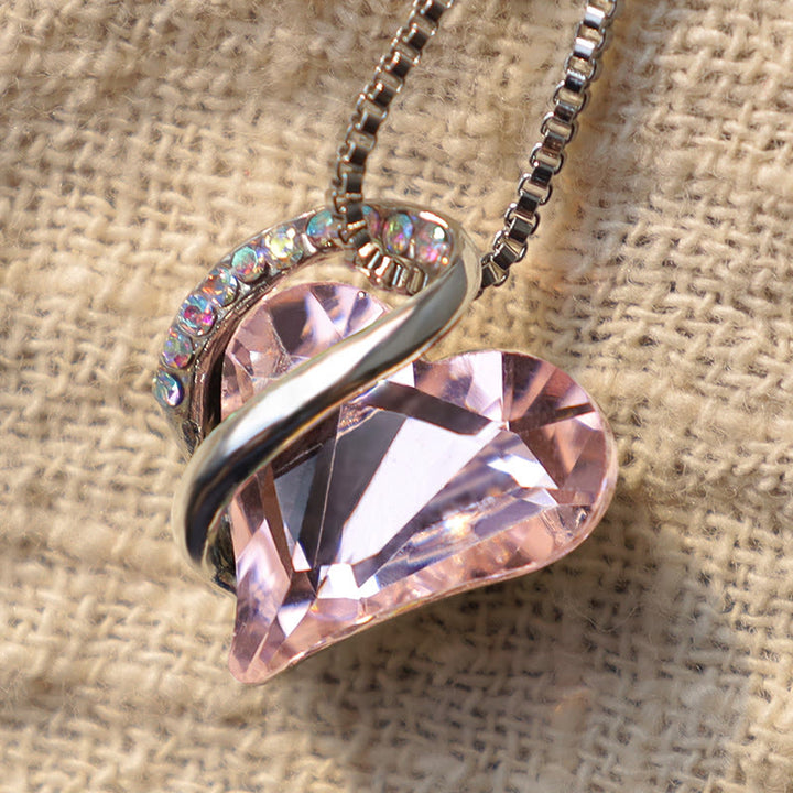 Colgante de collar de energía curativa con piedra natal de corazón de amor de Buddha Stones