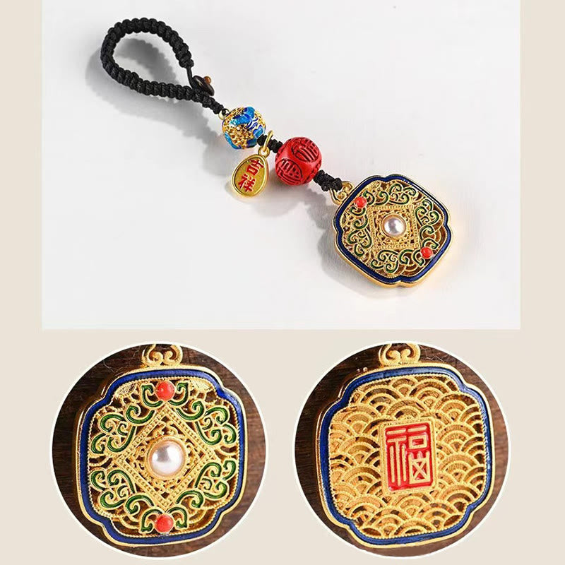 Llavero con dije de Ruyi con bendición del personaje Fu de Buddha Stones