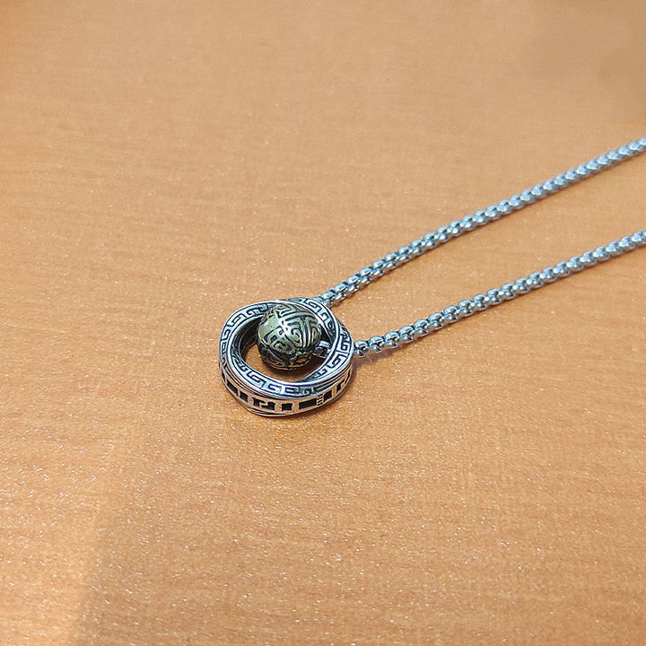 Colgante de collar de riqueza de cobre con cuentas de la suerte Mobius de Buddha Stones