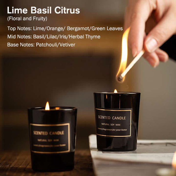 Blue Bell Pear Freesia Fragancia Meditación Oración Aromaterapia Vela de Cera de Soja - Lima Albahaca Cítrica (Floral y Afrutada) - image 10