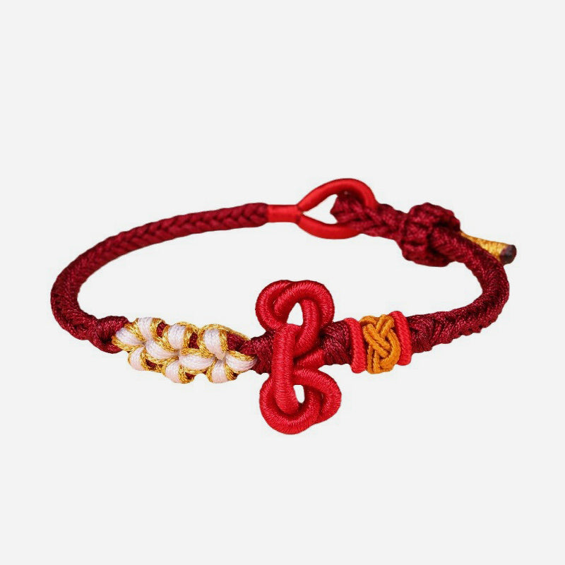 Pulsera de cuerda trenzada hecha a mano con Buddha Stones , nudo Wenchang, fuerza de la suerte