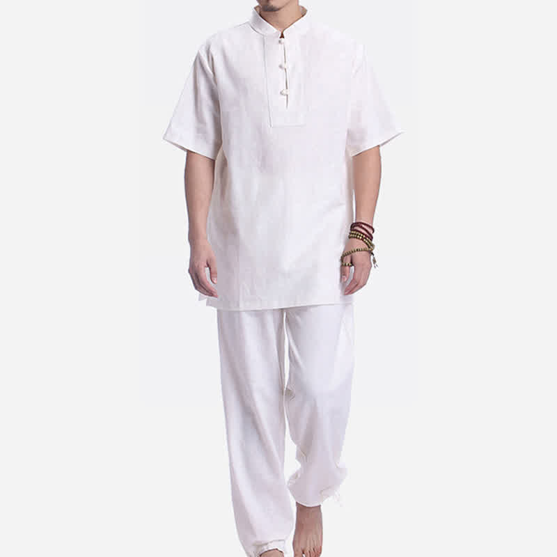 Conjunto de ropa de lino y algodón para hombre con Buddha Stones, meditación espiritual zen y práctica de oración - image 11