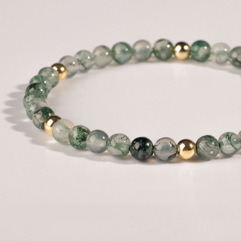 Pulsera Lucky Balance de Ágata Musgosa con Buddha Stones
