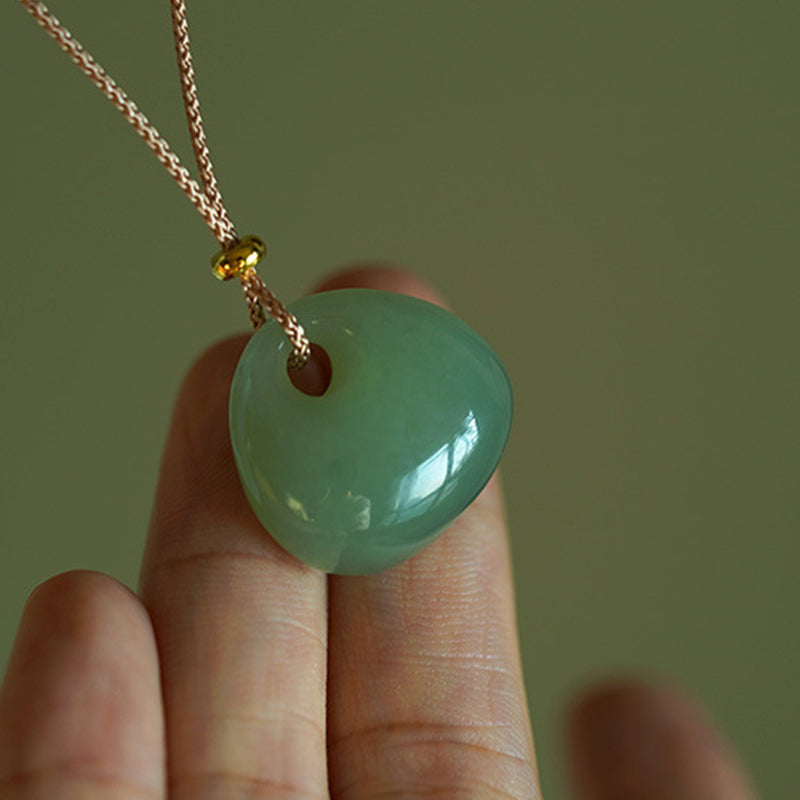 Colgante de collar de prosperidad de la suerte de jade natural con Buddha Stones (color aleatorio)