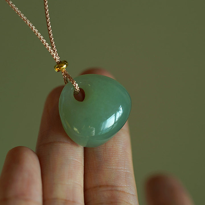 Colgante de collar de prosperidad de la suerte de jade natural con Buddha Stones (color aleatorio)