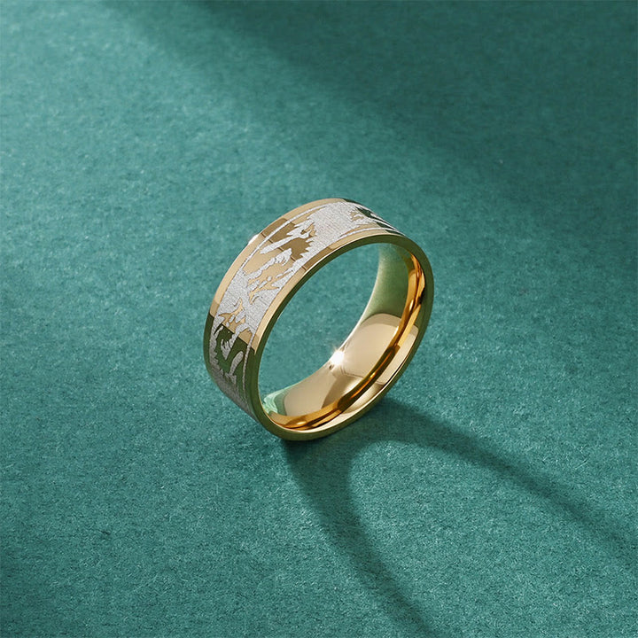 Anillo de acero de titanio con resistencia de protección tallada con dragón de Buddha Stones