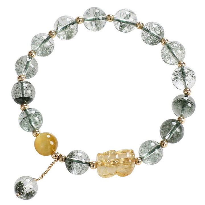 Pulsera de Confianza PiXiu Citrino Fantasma Verde de Buddha Stones