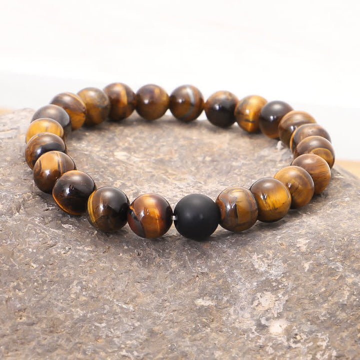 Pulsera de borlas con protección de ojo de tigre Mala de 108 Buddha Stones