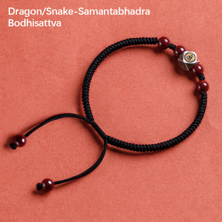 Pulsera de plata de ley 925 con Buddha Stones , zodíaco chino, Buda natal, cinabrio, calma