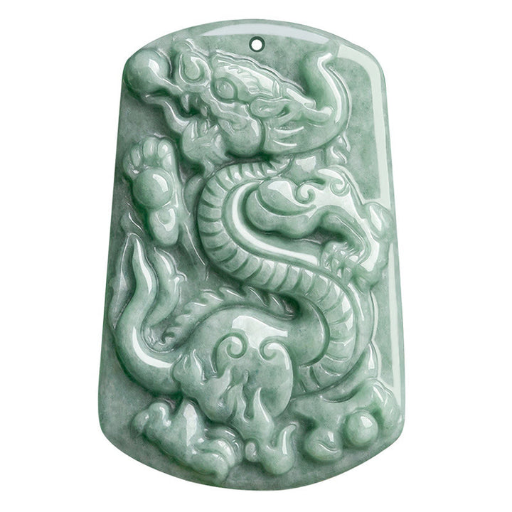 Buddha Stones Año del Dragón Zodiaco Chino Dragón Jade Éxito Amuleto Collar Colgante