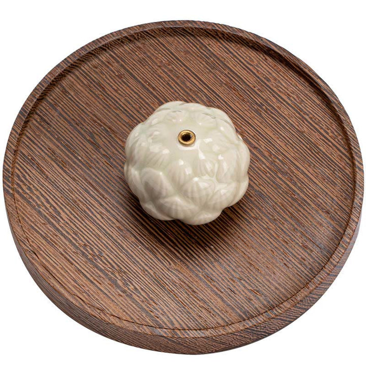 Buddha Stones Mini flor de loto meditación palo de cerámica pequeño quemador de incienso Decoración