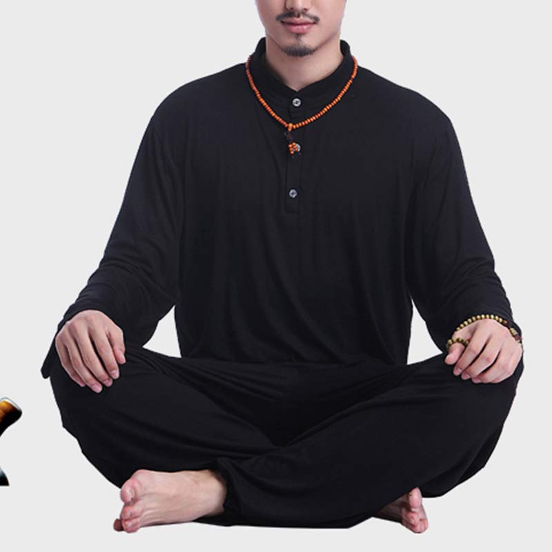 Conjunto de ropa para hombre para práctica de yoga, meditación, oración, tai chi, zen y espiritualidad con Buddha Stones - image 23