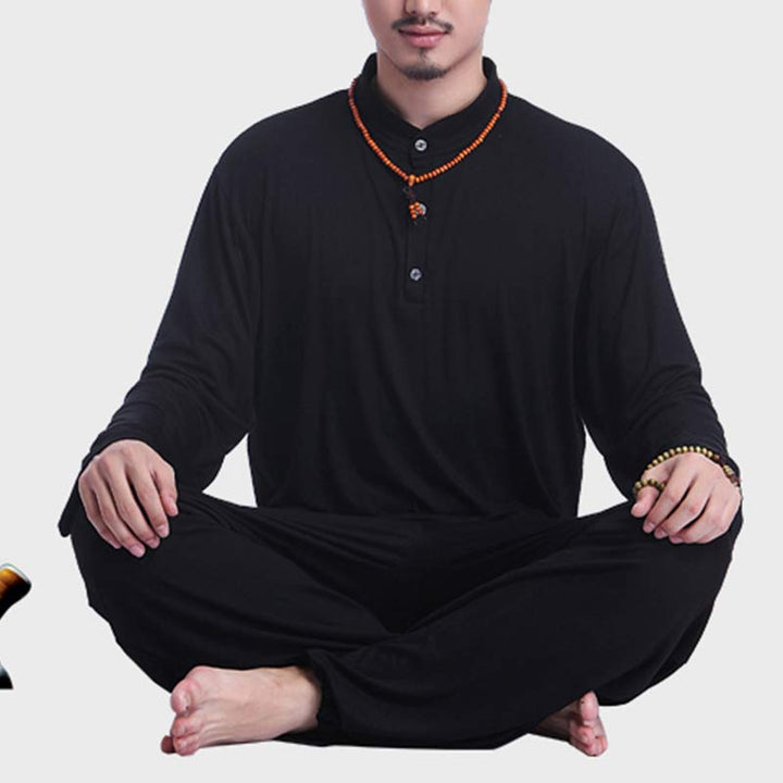 Conjunto de ropa para hombre para práctica de yoga, meditación, oración, tai chi, zen y espiritualidad con Buddha Stones - image 23