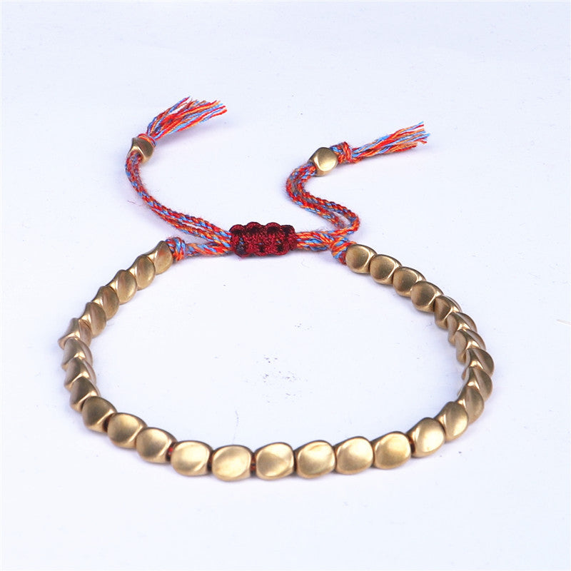 Pulsera de la suerte curativa con cuentas de cobre tibetanas de Buddha Stones