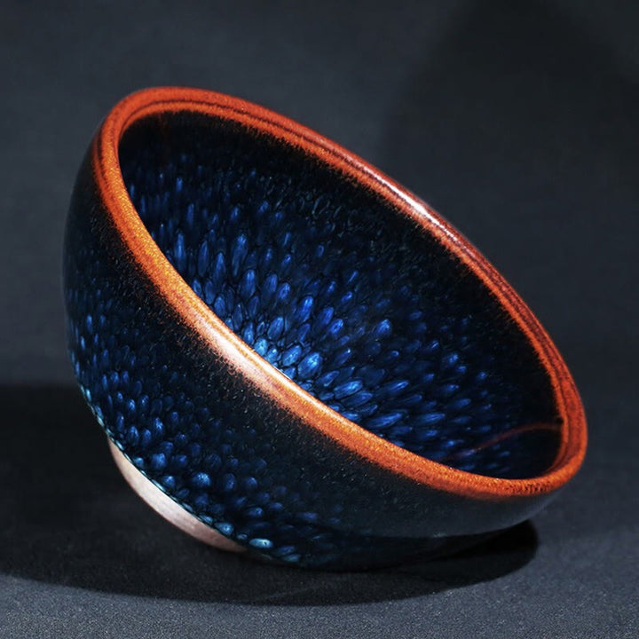 Buddha Stones hechas a mano, punto de Francolinus azul, taza de té de cerámica china Jianzhan, tazón de taza de té de Kung Fu