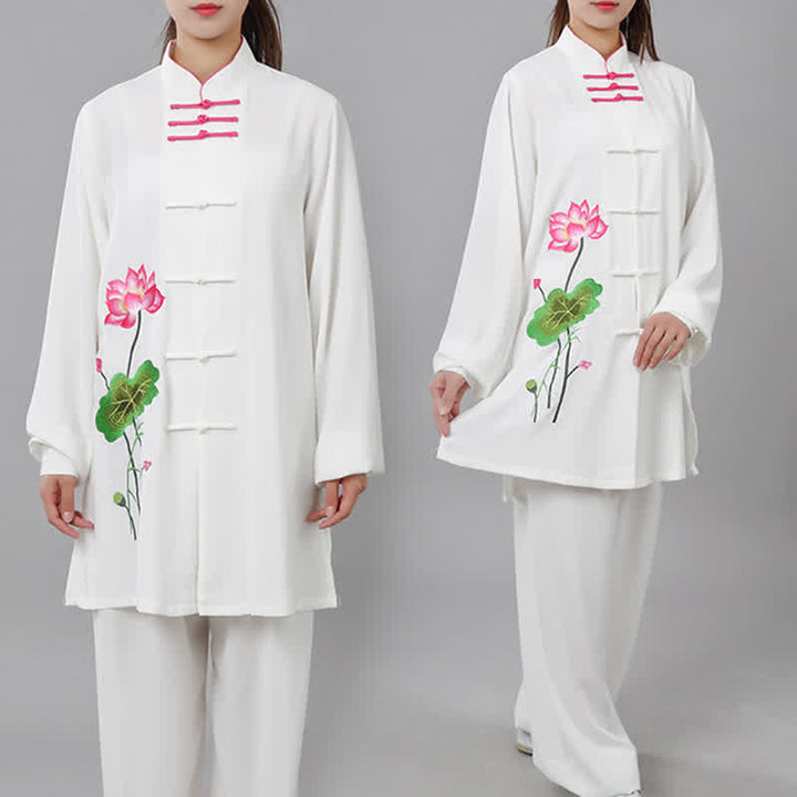 Conjunto de ropa para mujer con diseño de hojas y flores de loto y piedras de Buddha Stones para meditación, tai chi, oración y práctica espiritual zen - image 3