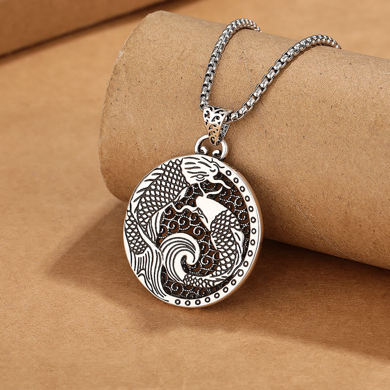 Collar curativo de peces Koi de cobre tibetano con Buddha Stones