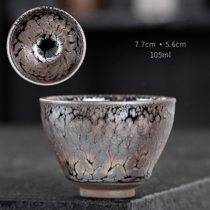 Buddha Stones hechas a mano, flores de cerezo, diseño de Sakura, taza de té de cerámica china Jianzhan, taza de té de Kung Fu