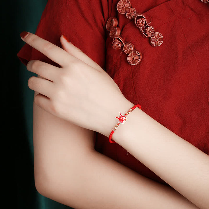 Pulsera de hilo rojo con Buddha Stones de plata de ley 925, zodíaco chino, suerte, fe, decoloración