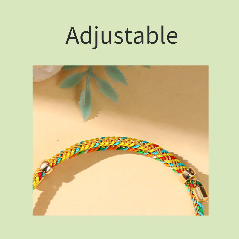 Pulsera hecha a mano para niños y adultos con diseño de Zongzi de cuerda colorida con Buddha Stones