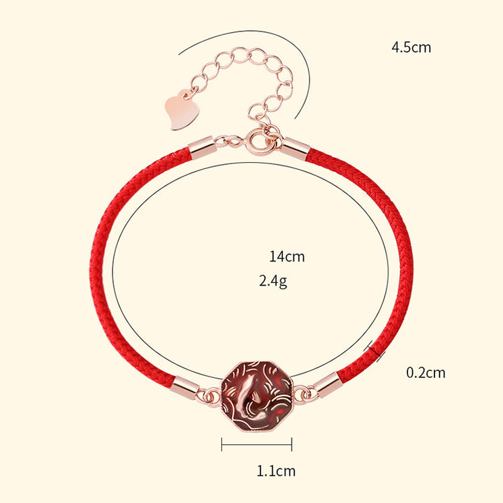 Pulsera trenzada hecha a mano con Buddha Stones, plata de ley 925, suerte, pez Koi, cambio de color, riqueza