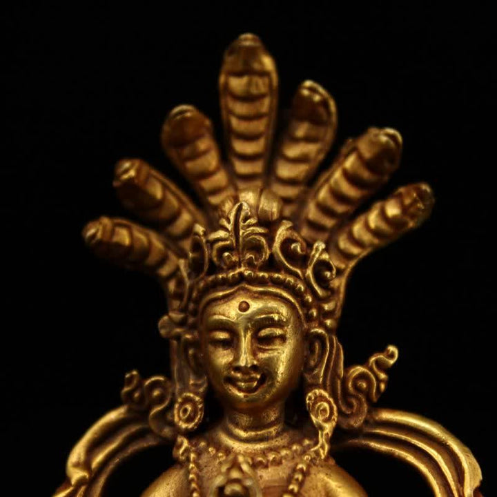 Decoración de estatua de cobre de protección de Bodhisattva Nagarjuna