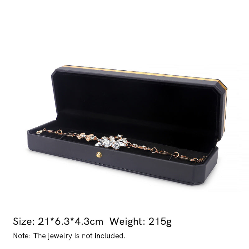 Caja de almacenamiento de joyas Caja de regalo de cuero PU - Negro - Caja de cadena (21 x 6,3 x 4,3 cm) - image 17