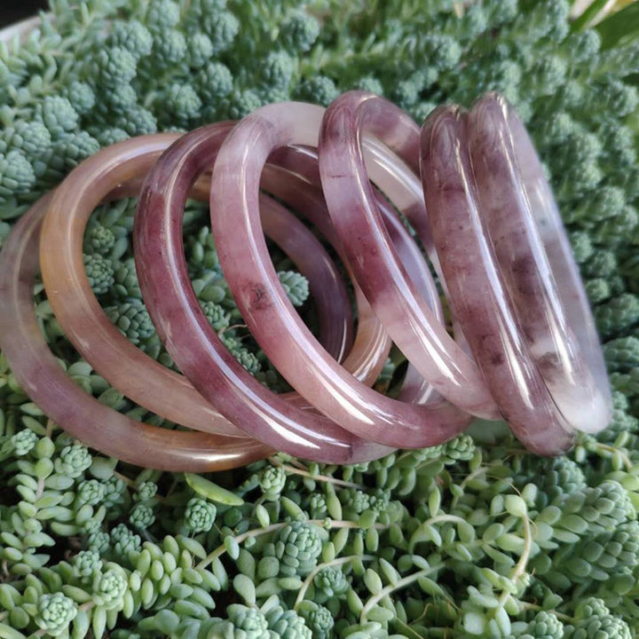 Brazalete de protección de la felicidad de jade púrpura con Buddha Stones