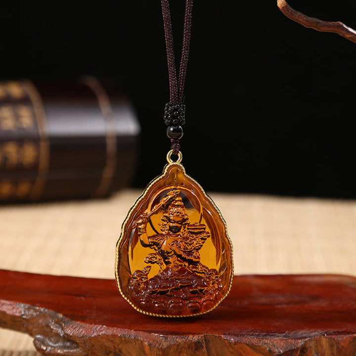Colgante de collar de serenidad de cristal Liuli de Buda tibetano - Buda naranja - image 11