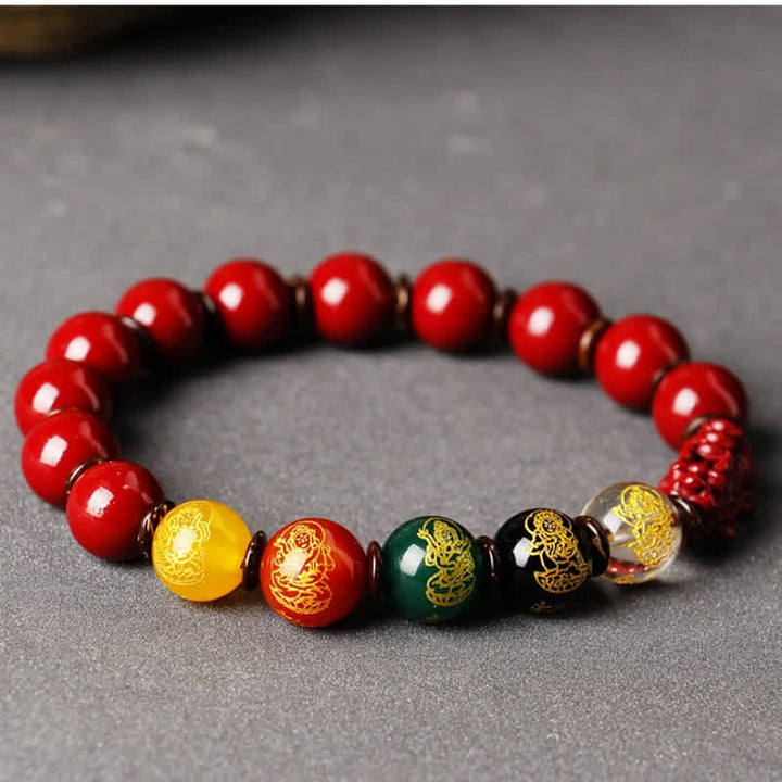 Pulsera de bendición de PiXiu con cinabrio, dios de la riqueza , Buddha Stones