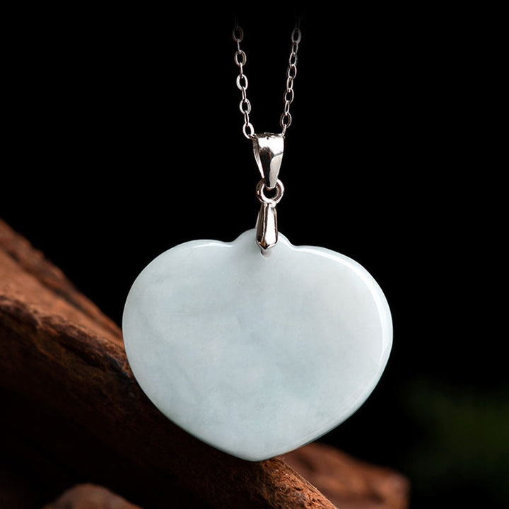 Collar con colgante de cadena de acero de titanio y jade blanco con Buddha Stones sonriente. - image 6