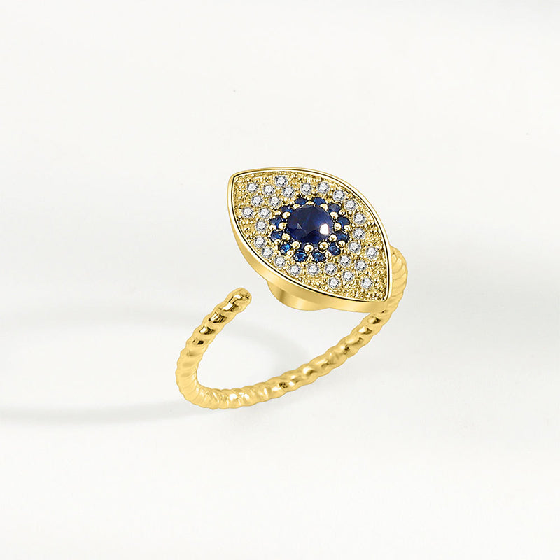 Anillo giratorio de plata de ley 925 con protección contra el mal de ojo