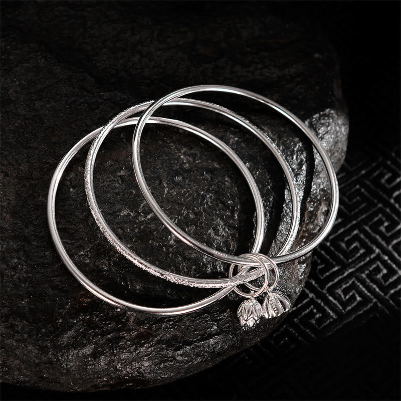 Brazalete de pulsera de cobre blanco con flor de loto y Buddha Stones